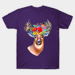 Woodland wildflower stag T-Shirt